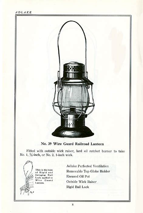 This particular <b>lantern</b> was made between around 1920 and 1924 via the fact that it features a 3 piece dome top. . Adlake lantern catalog